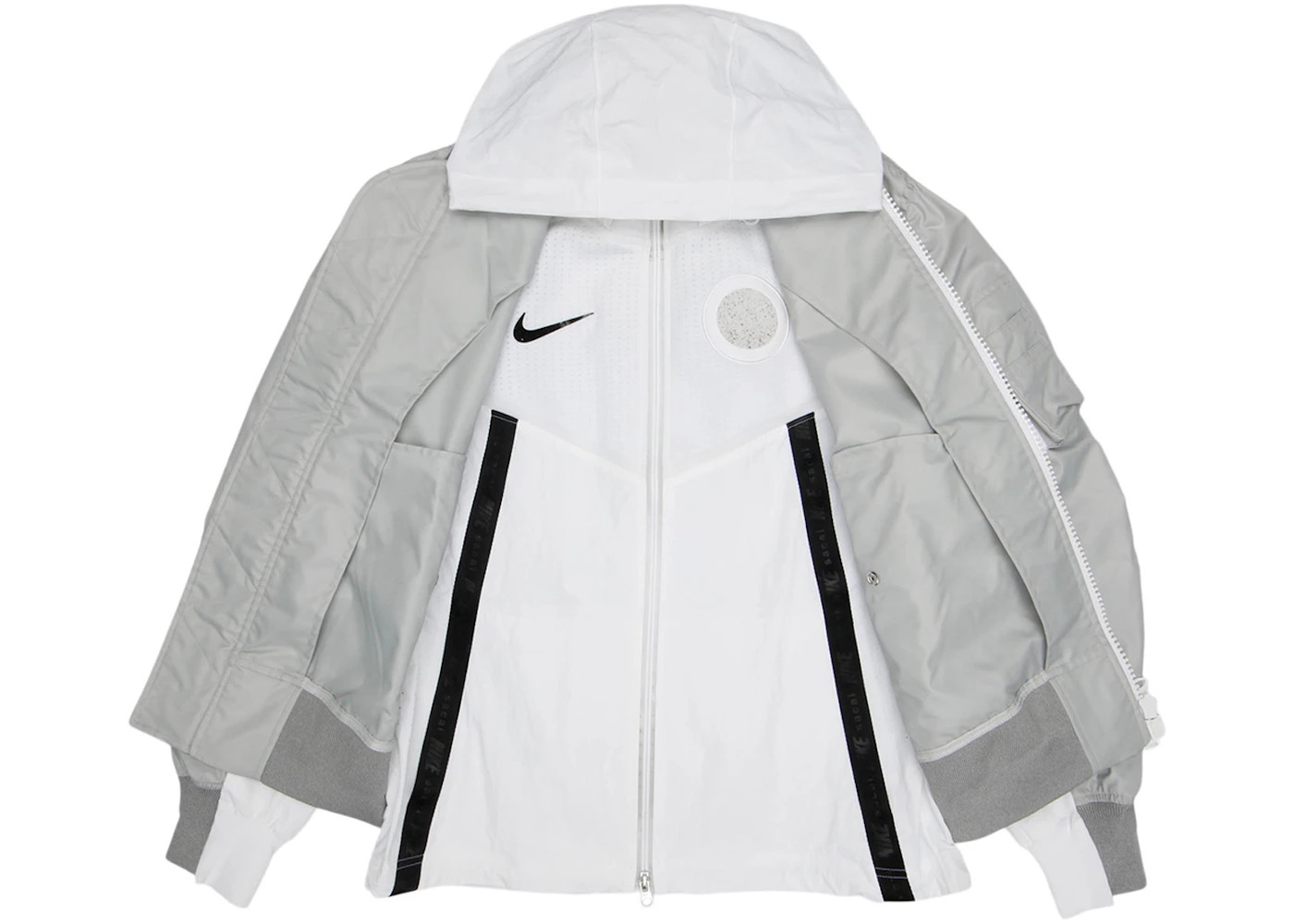 Nike x Sacai Layered Bomber Jacket Grey Fog - 2