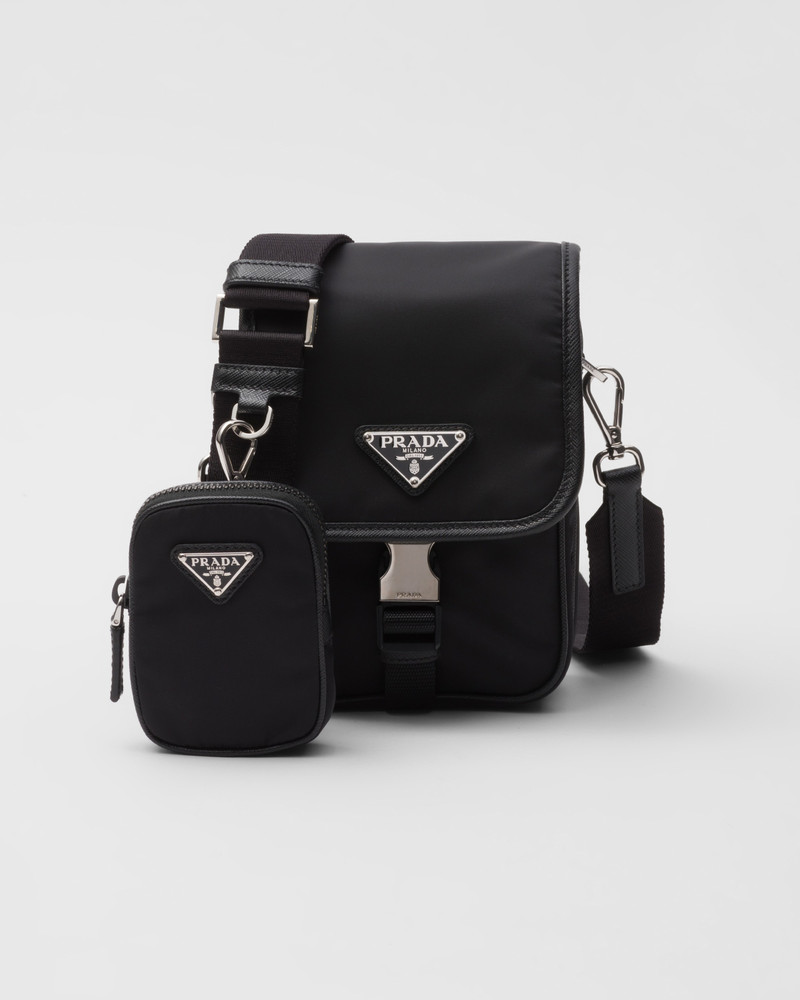 Re-Nylon and Saffiano leather shoulder bag - 1