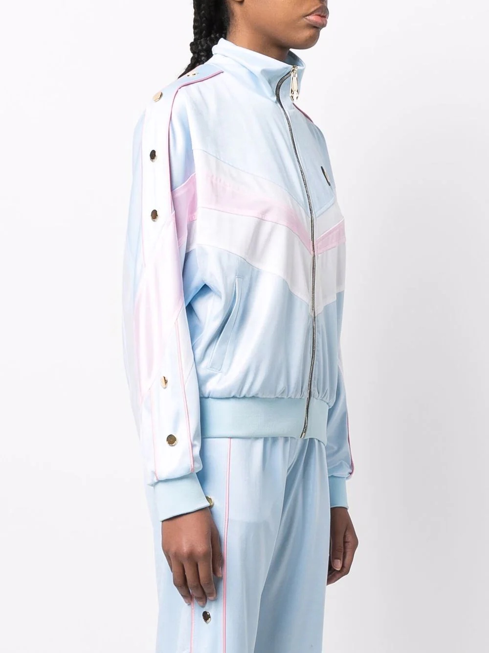 logo-embroidered striped tracksuit set - 3