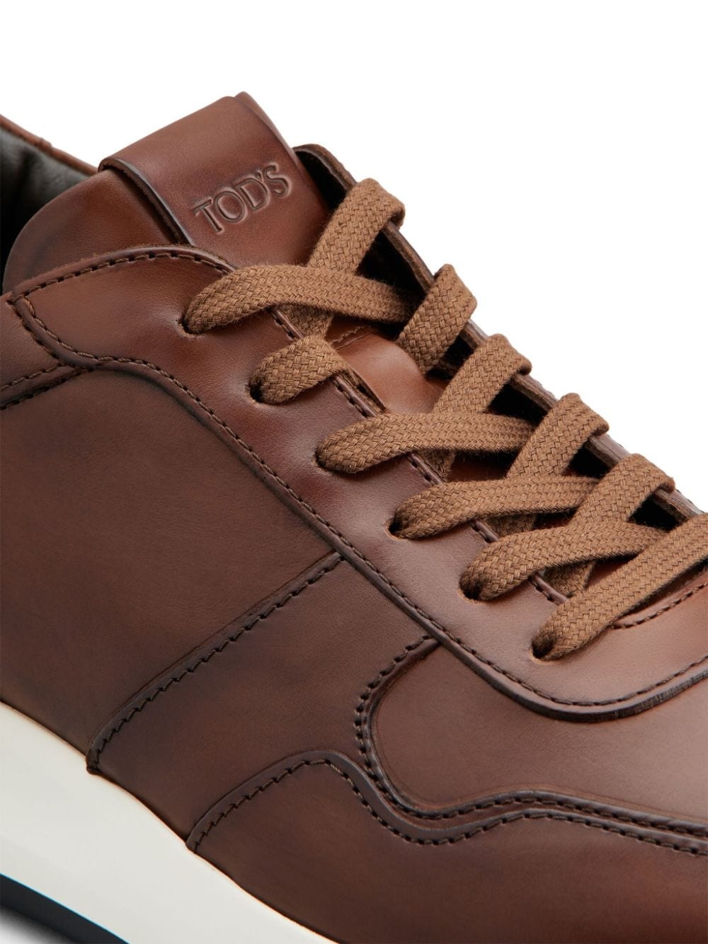 panelled leather sneakers - 5