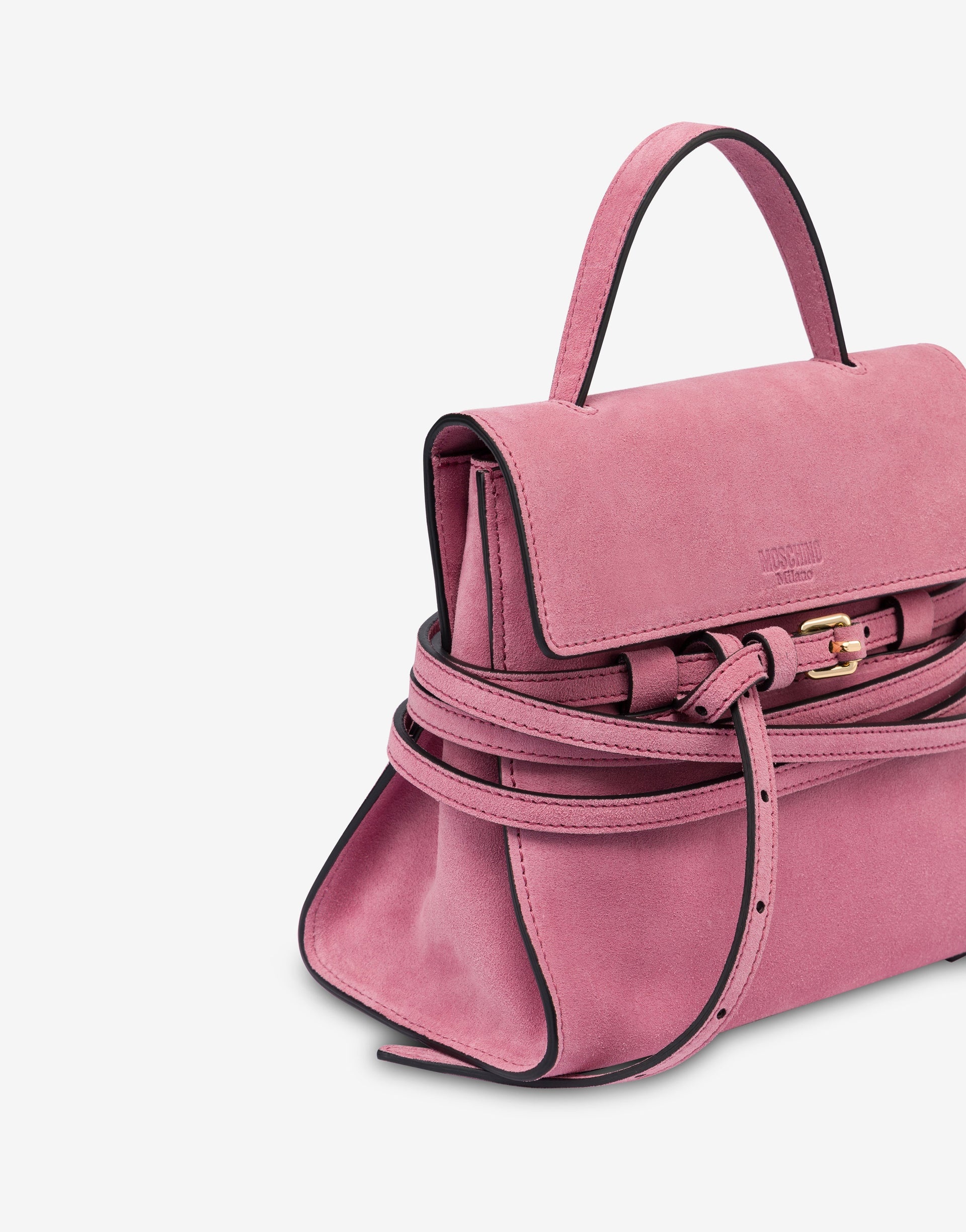 MOSCHINO TIE ME BAG IN SUEDE SMALL - 3