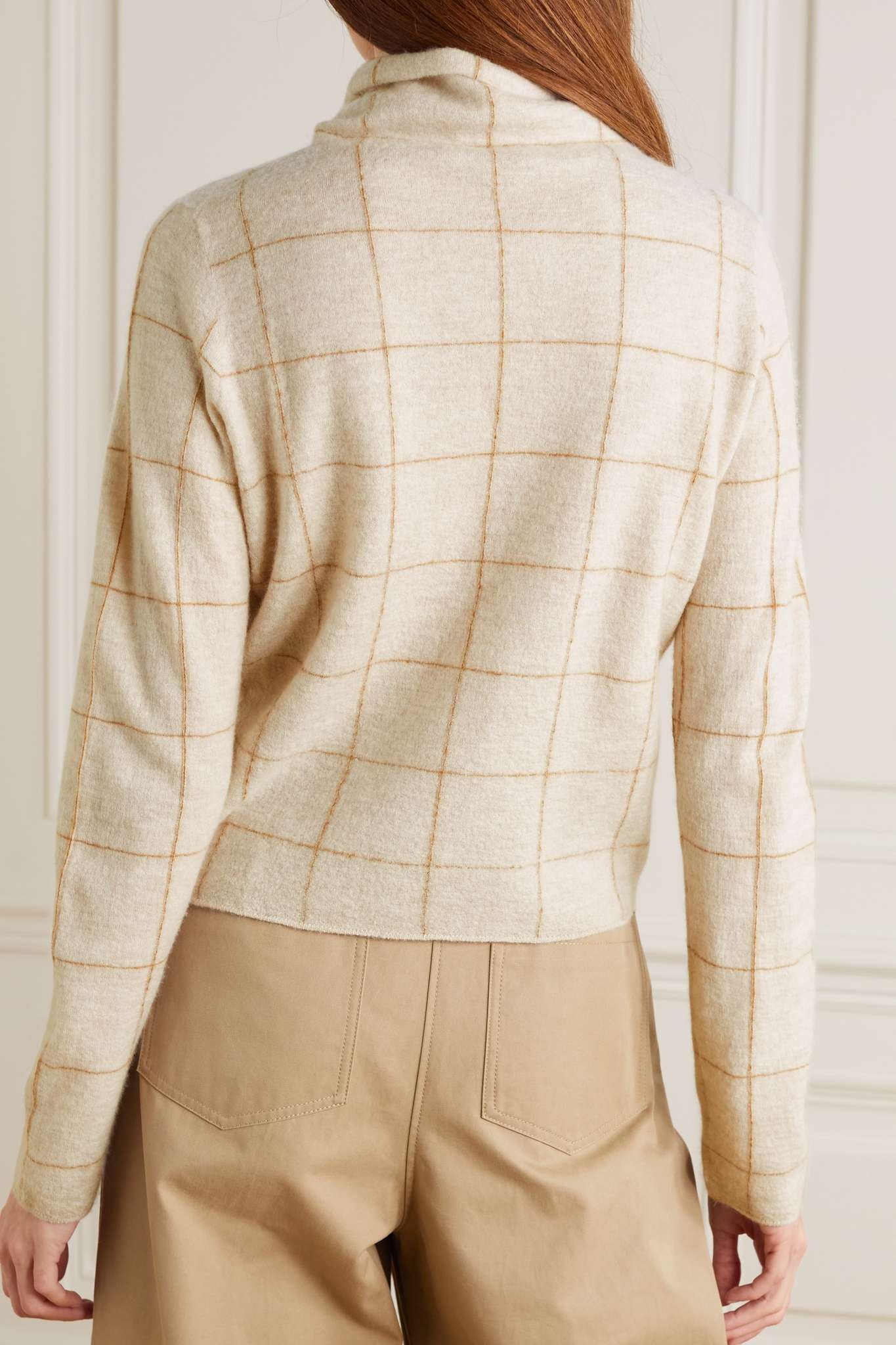 Checked cashmere turtleneck sweater - 3