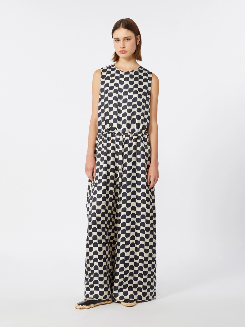 RONCHI Printed silk jumpsuit - BLACK 3