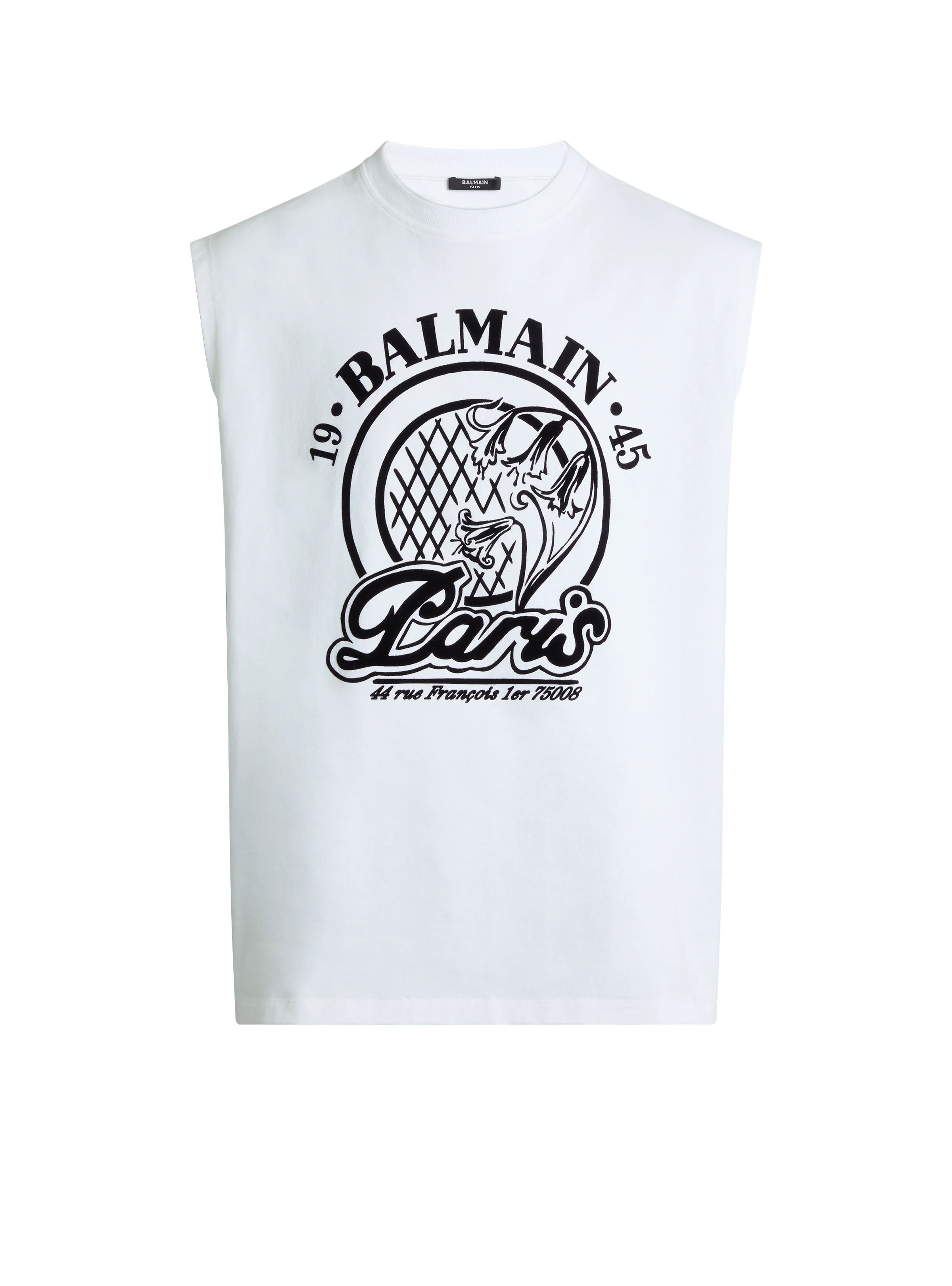 Flocked Balmain Quilted tank top - 1