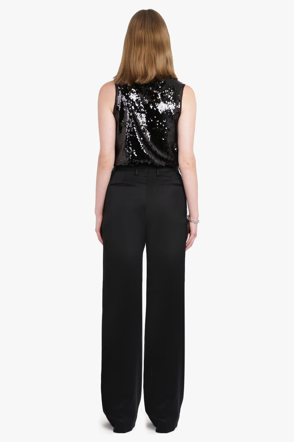 FISHSCALE SEQUIN OVERLAY S/LESS TOP | BLACK - 5