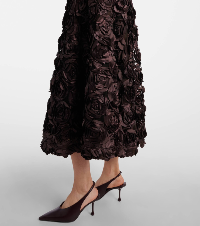 Floral-appliqué mesh midi skirt 5
