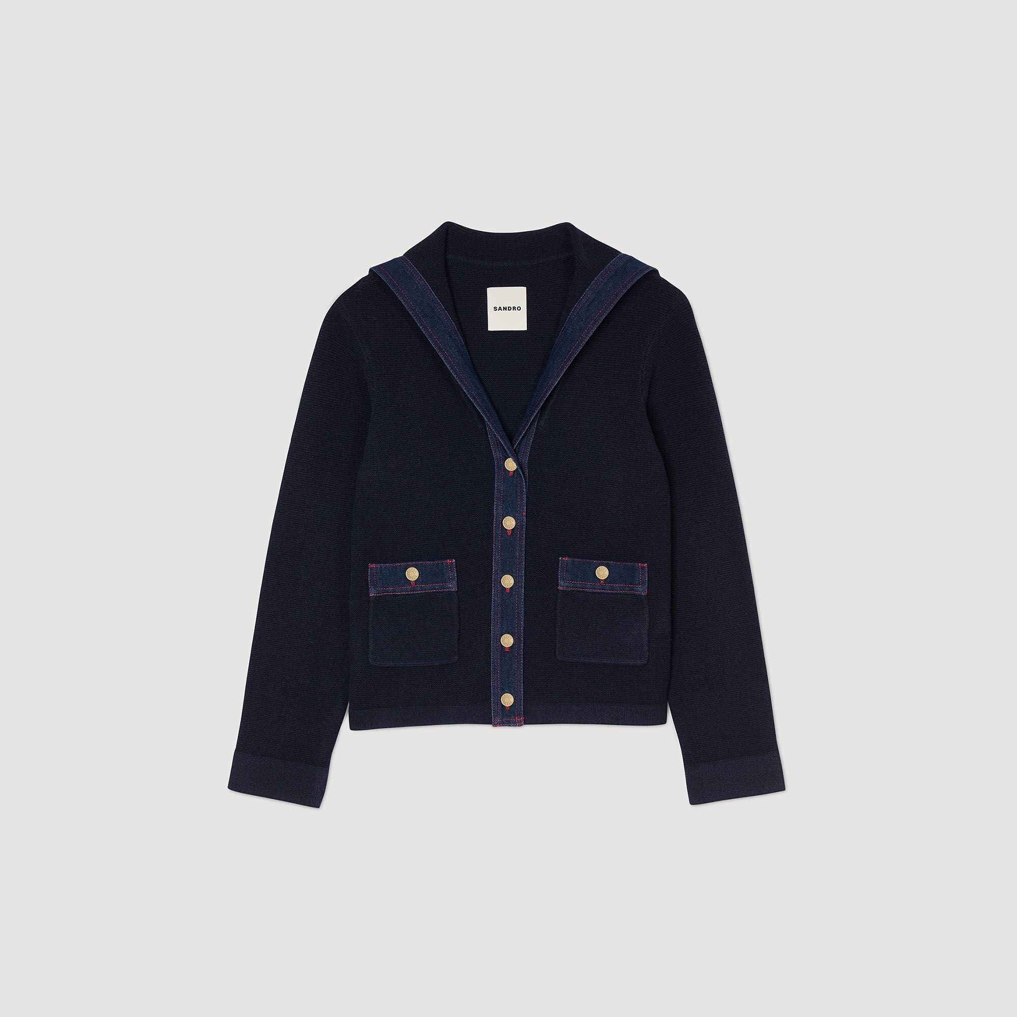CARDIGAN WITH DENIM DETAILS - 6