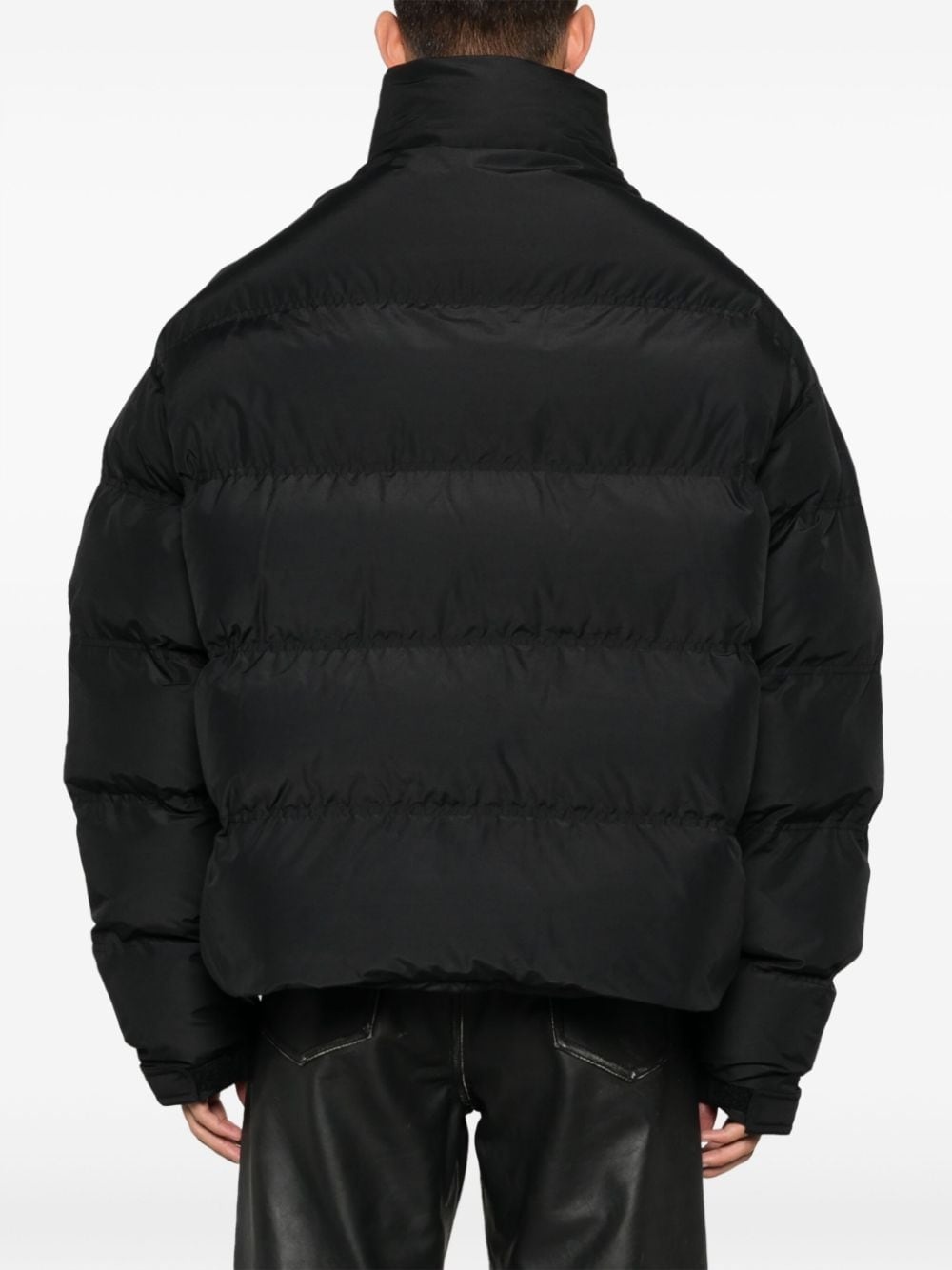 logo-embroidered padded jacket - 4