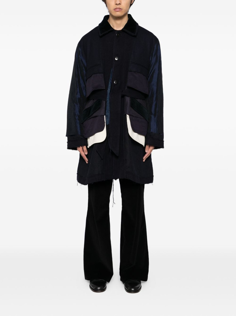 Midorikawa patchwork belted coat outlook