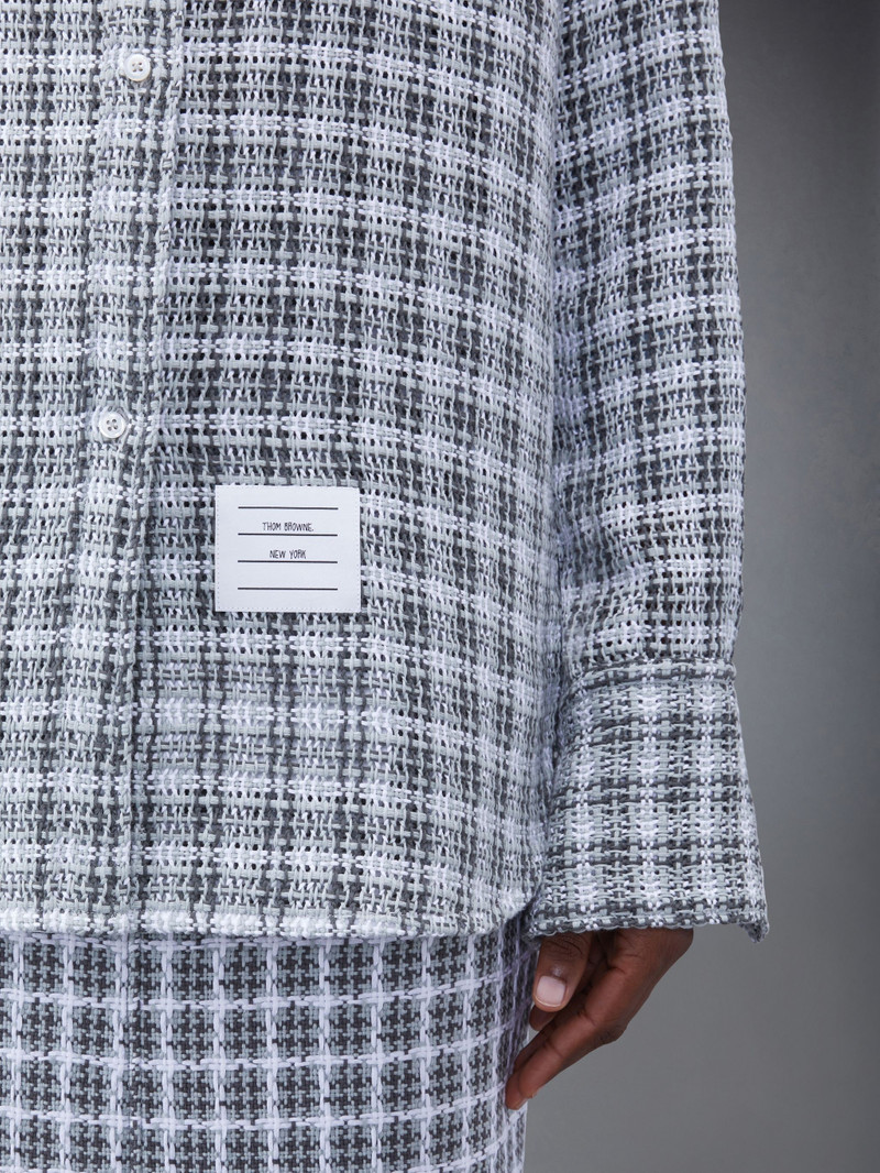 Check Crochet Tweed Oversized Shirt 5