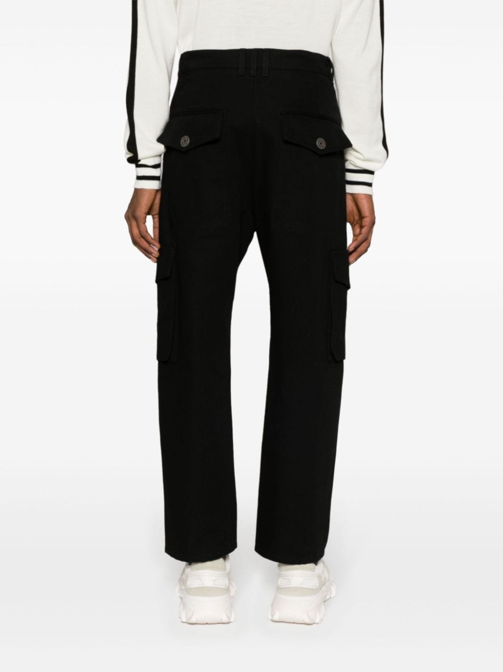 straight-leg canvas cargo trousers - 5
