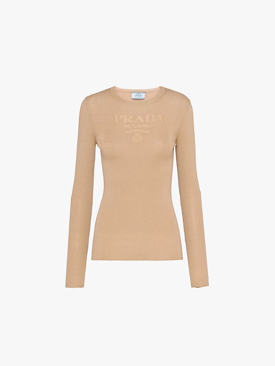 Superfine crew-neck wool knitted jumper - 1