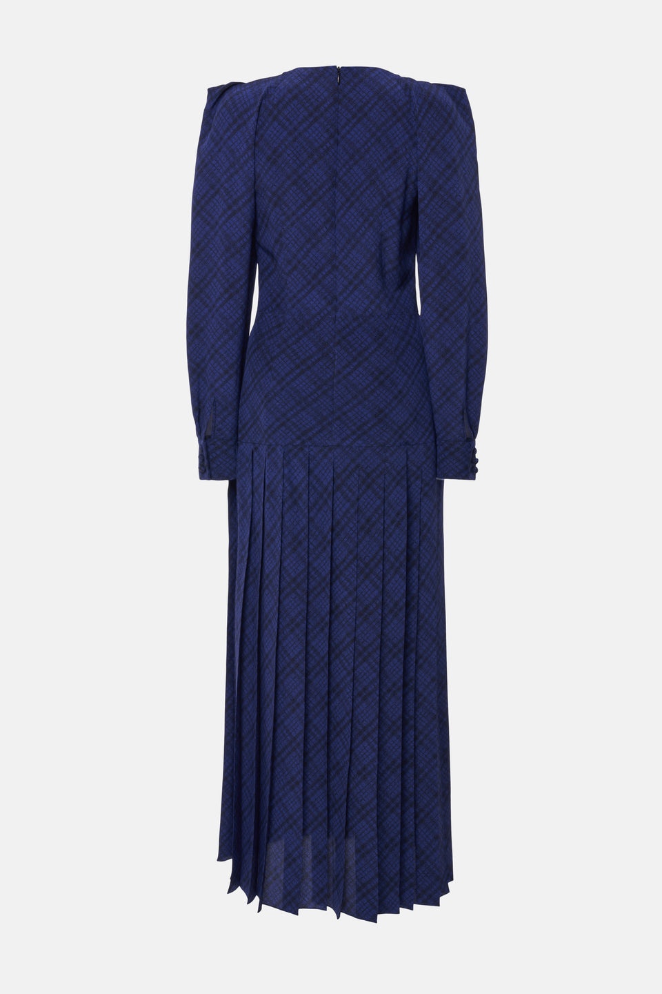 TARTAN PRINT SILK PLEATED DRESS - 2
