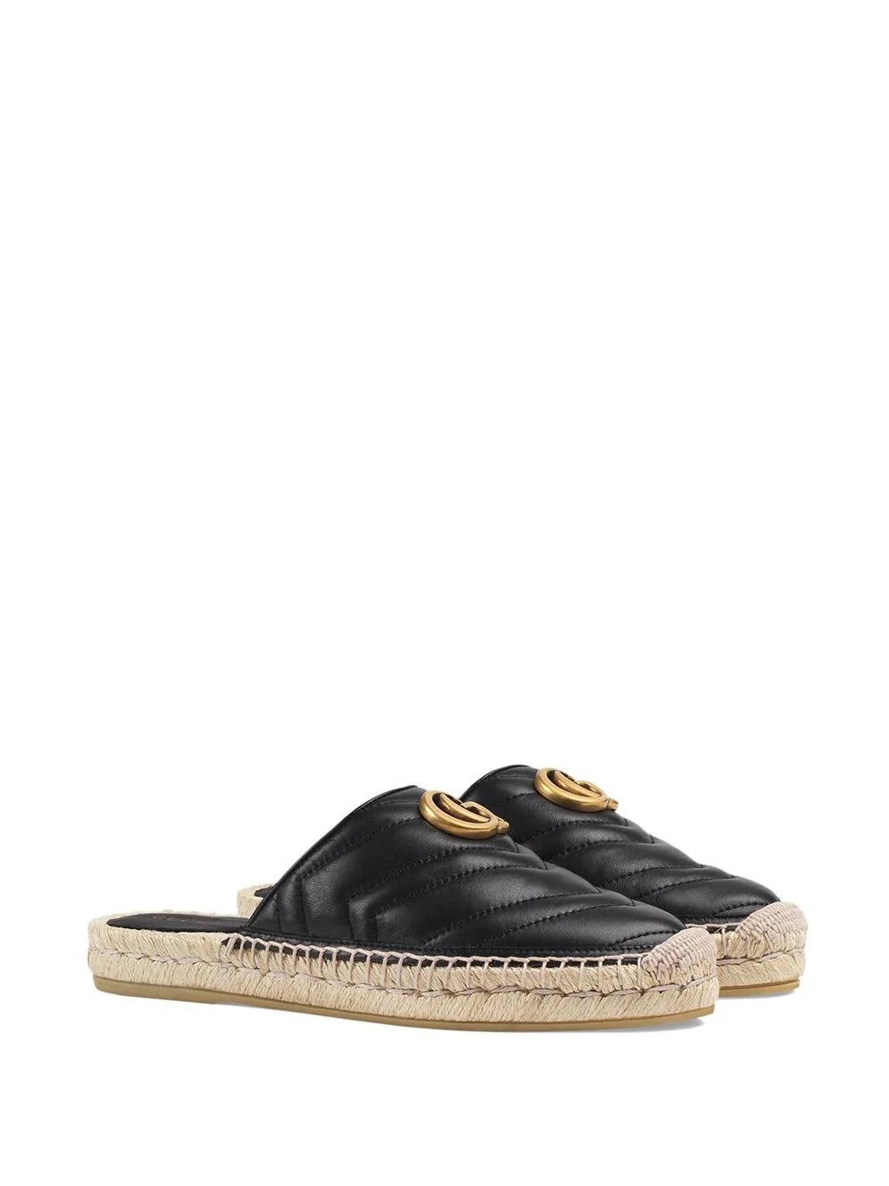 Leather espadrille with Double G - 2