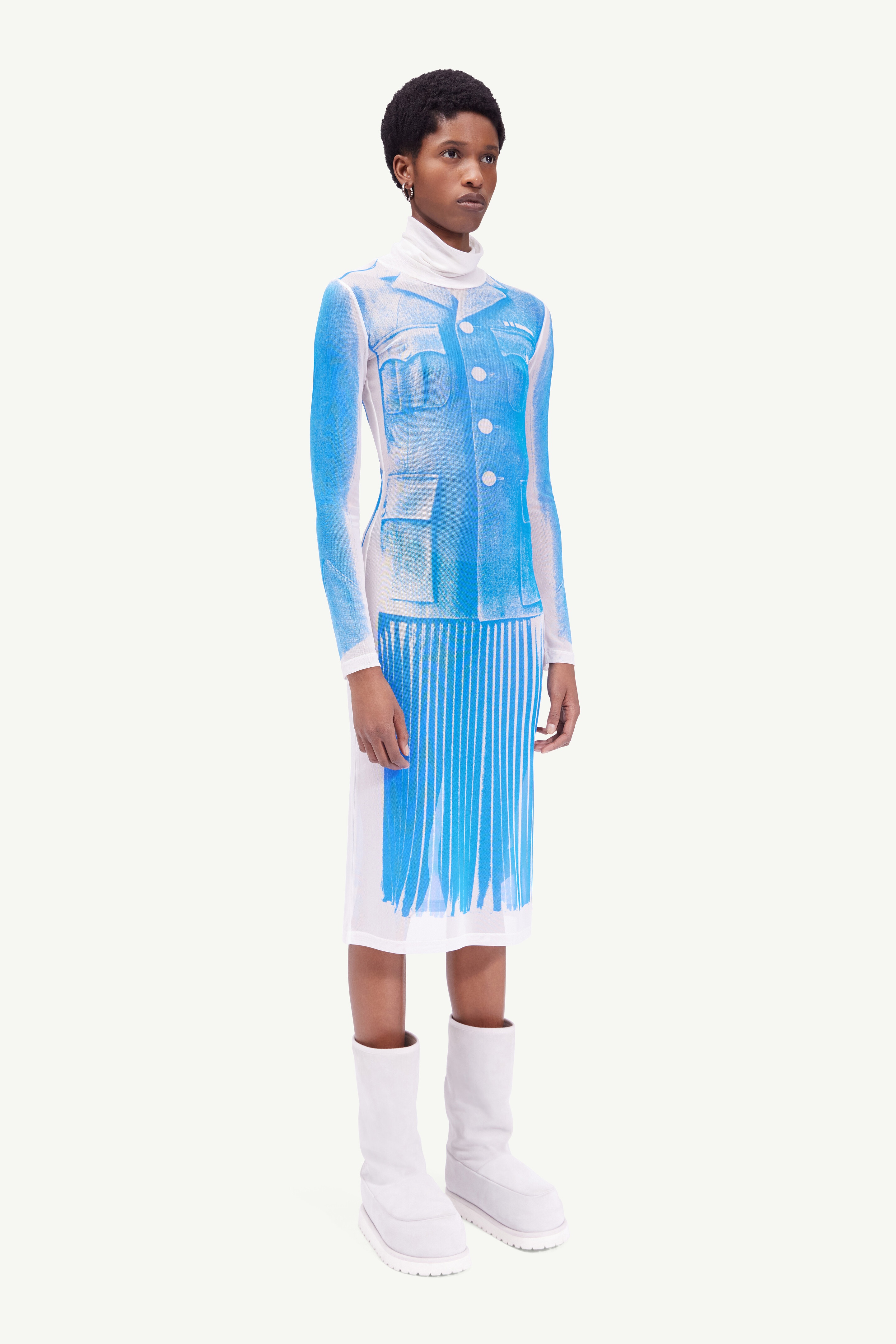 Trompe-l'œil jersey dress - 3