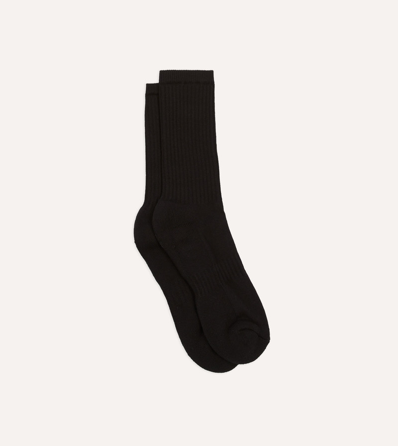 Black Cotton Sports Socks 1