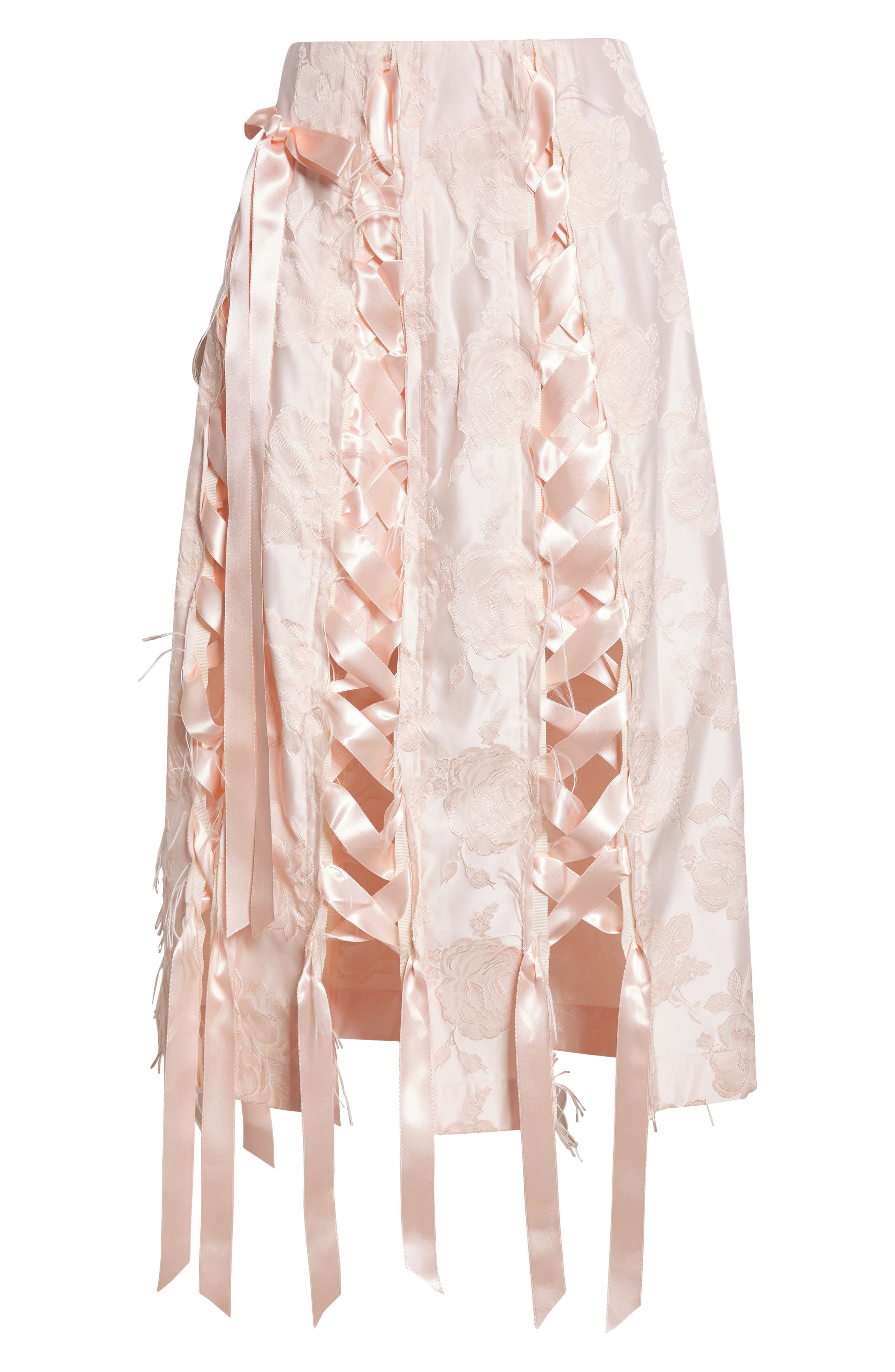 Simone Rocha Unraveleing Ribbon Skirt in Blush/Blush at Nordstrom - 6