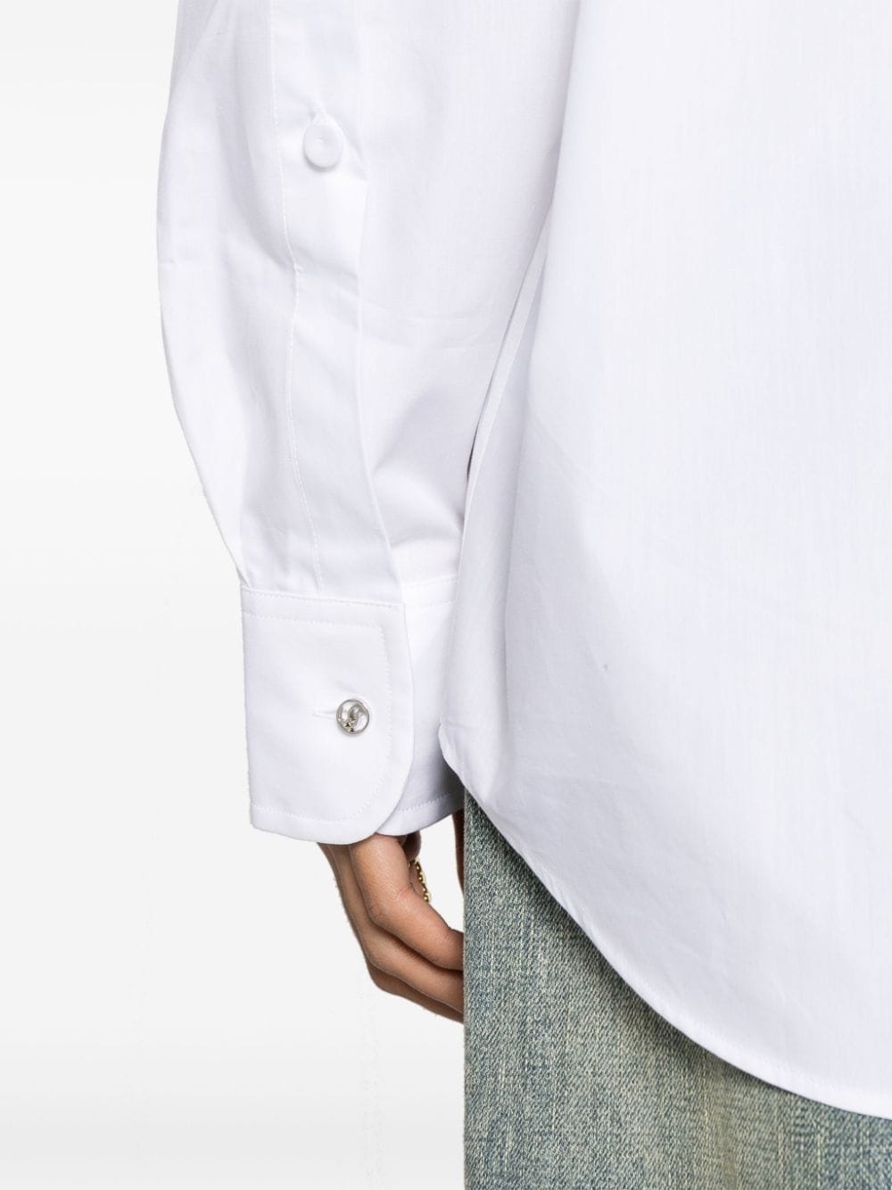broderie-anglaise detailed cotton shirt - 5