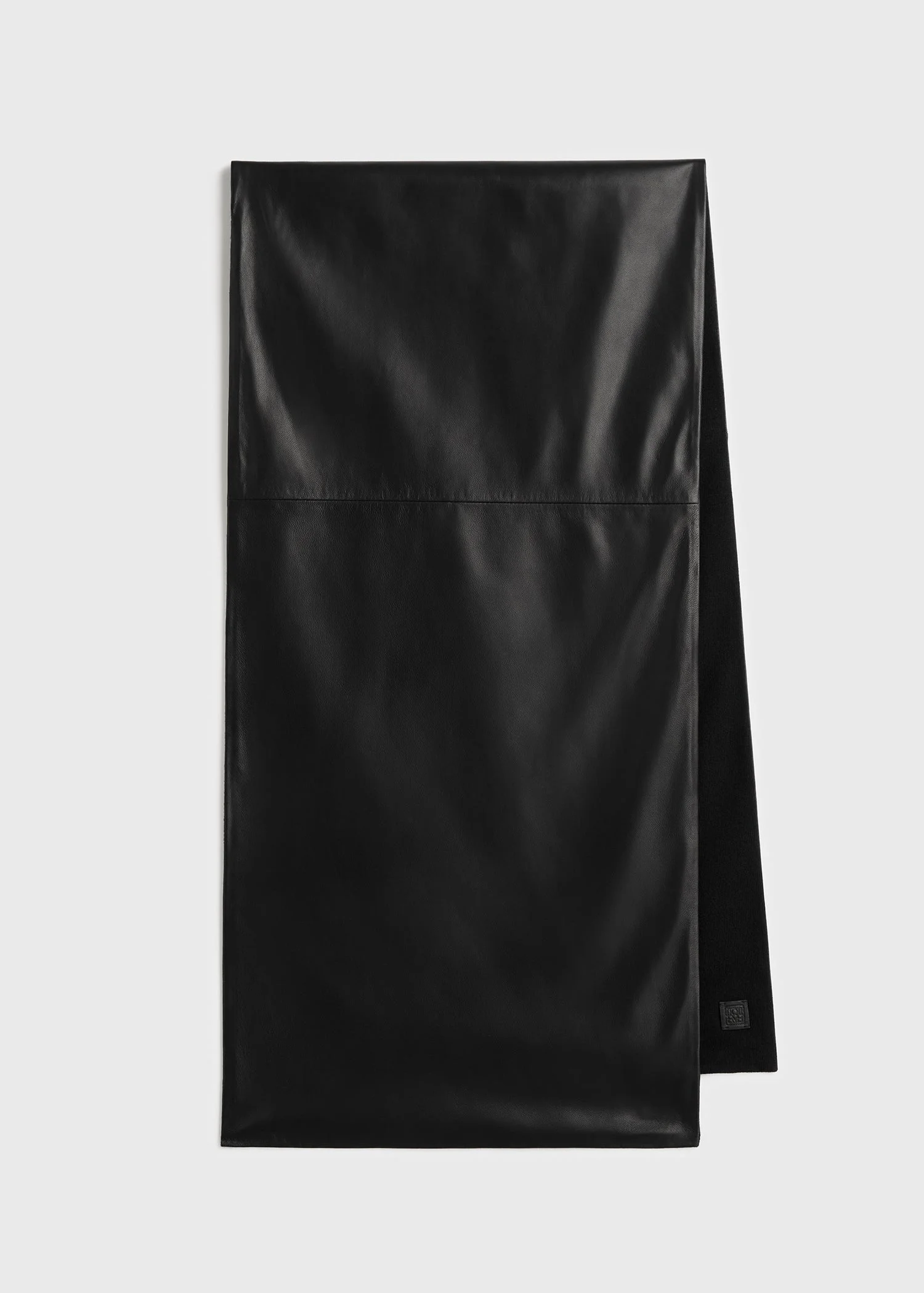 Leather cashmere scarf black - 1