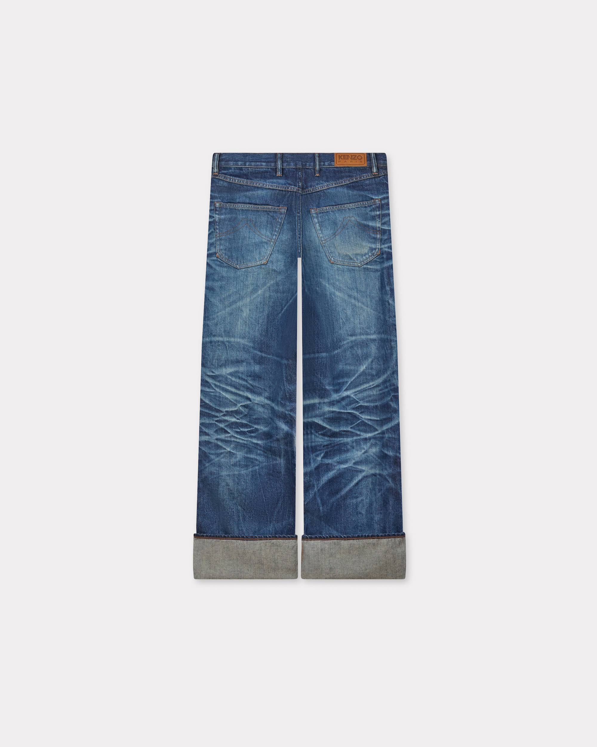 Turn up wide fit jeans in Japanese denim - 4