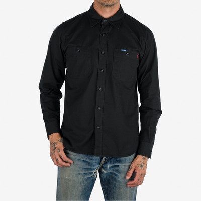 Iron Heart IHSH-395-BLK 7oz Fatigue Cloth Work Shirt - Black outlook