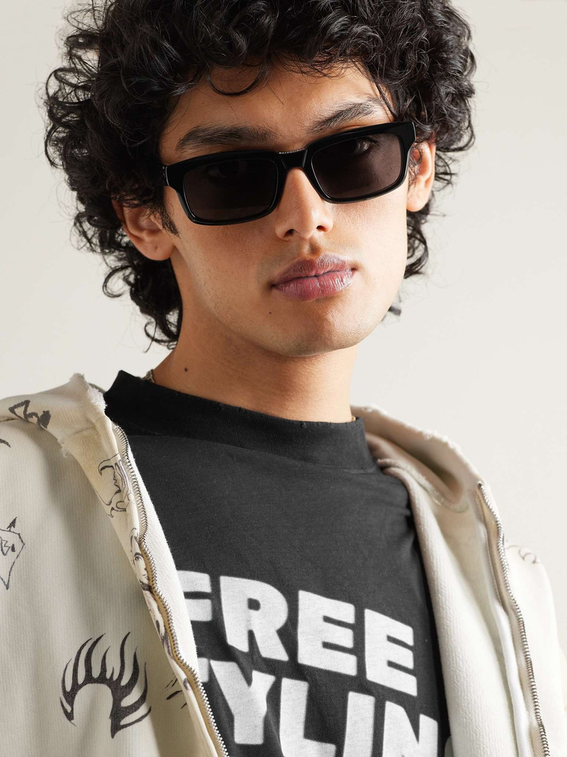 BALENCIAGA Rectangle-Frame Recycled-Acetate Sunglasses outlook