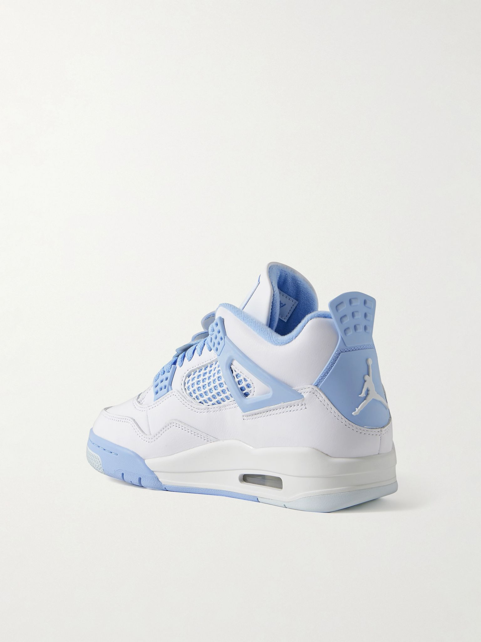 Air Jordan 4 Retro rubber and mesh-trimmed leather high-top sneakers White - 3