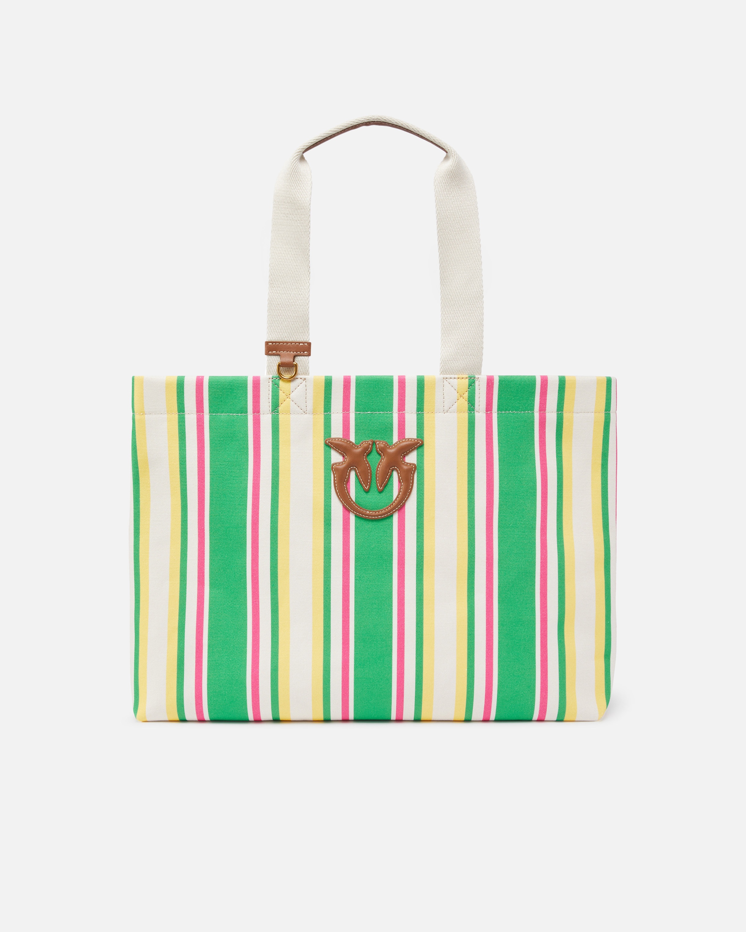 MAXI SHOULDER BAG IN STRIPED FABRIC - 1