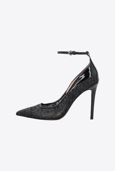 PINKO LOVE BIRDS PATENT AND MESH PUMPS outlook