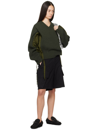 JW Anderson Green Drawstring Sweater outlook