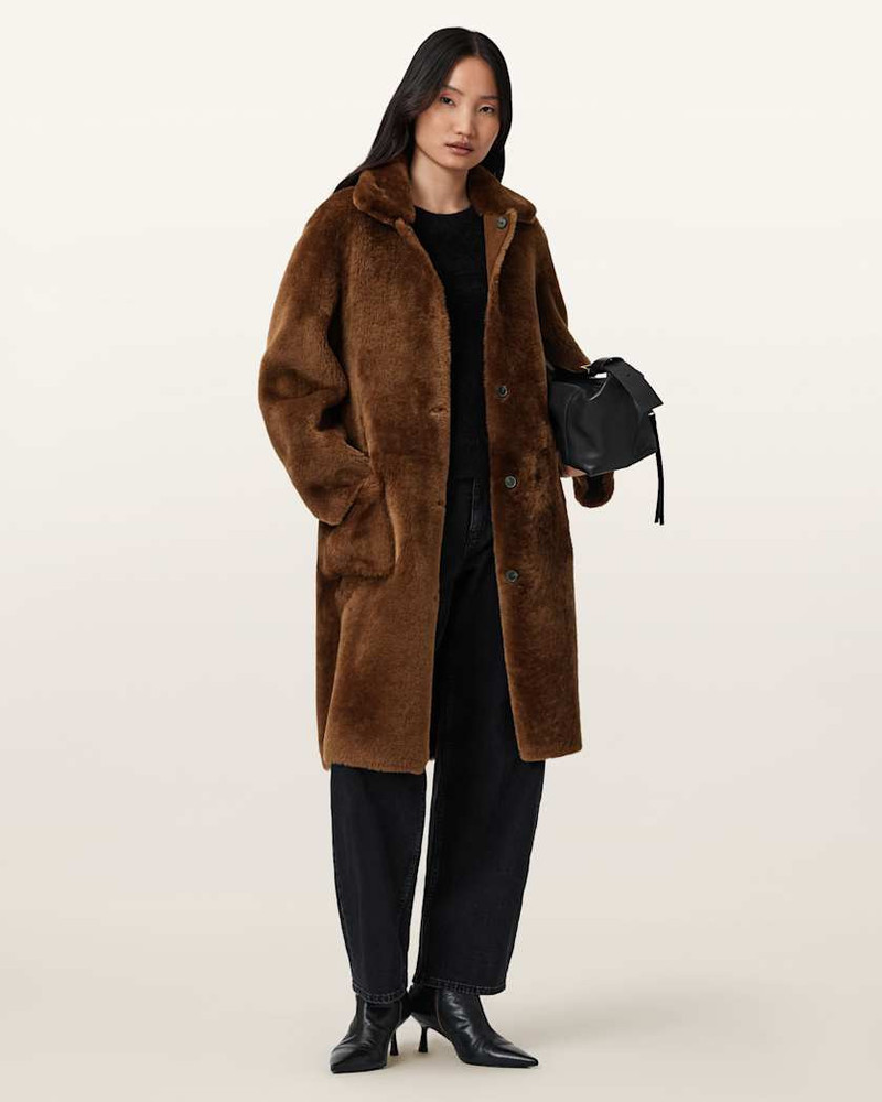 ALLSAINTS SERRA REVERSIBLE SHEARLING COAT outlook