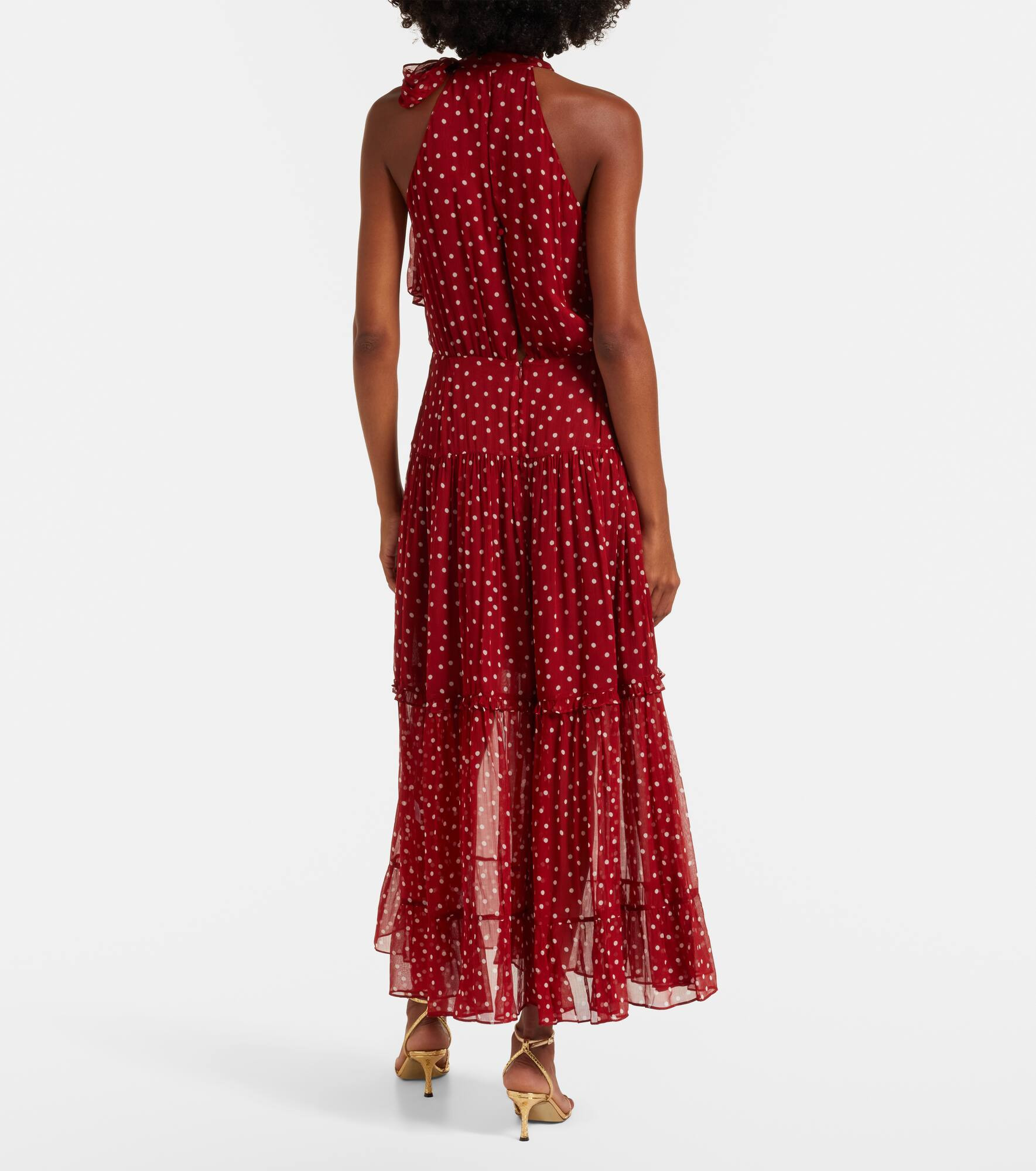 Abi polka-dot chiffon midi dress - 3