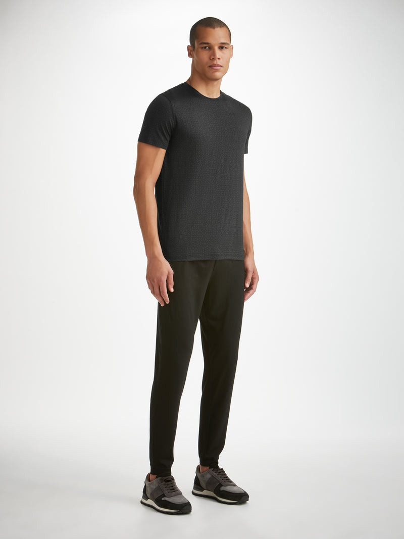 Derek Rose Men's T-Shirt London 12 Micro Modal Black outlook