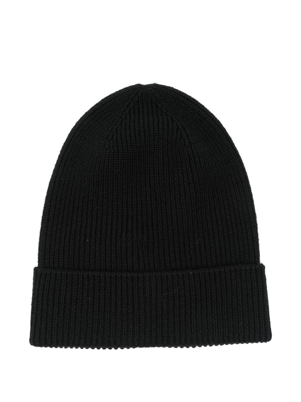 ribbed logo-patch beanie hat - 2