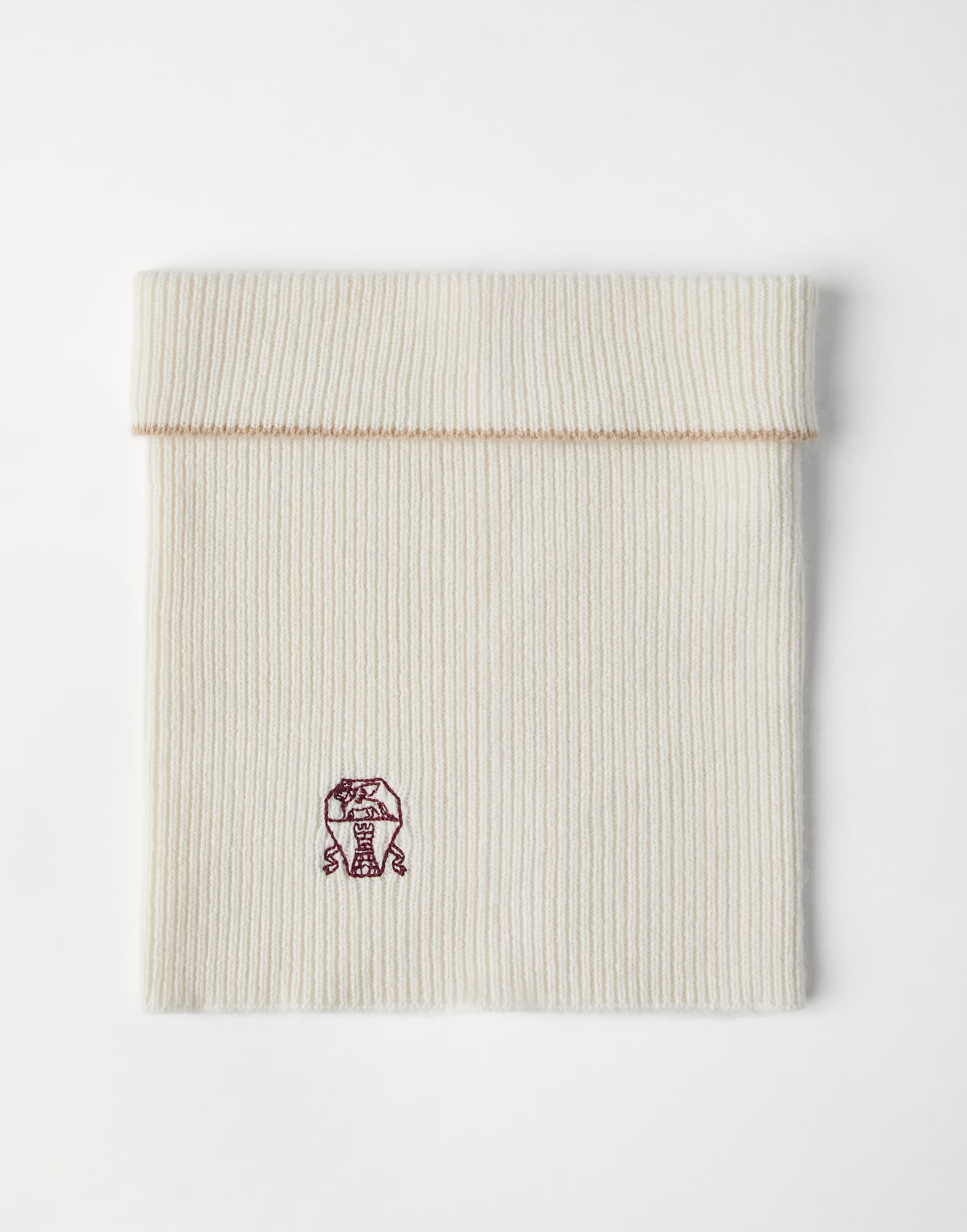 Cashmere rib knit neck warmer - 1