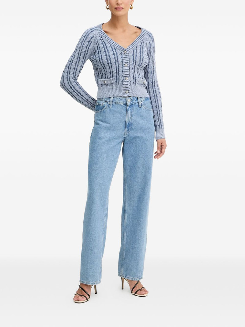 GUESS USA button-up cable-knit cardigan outlook