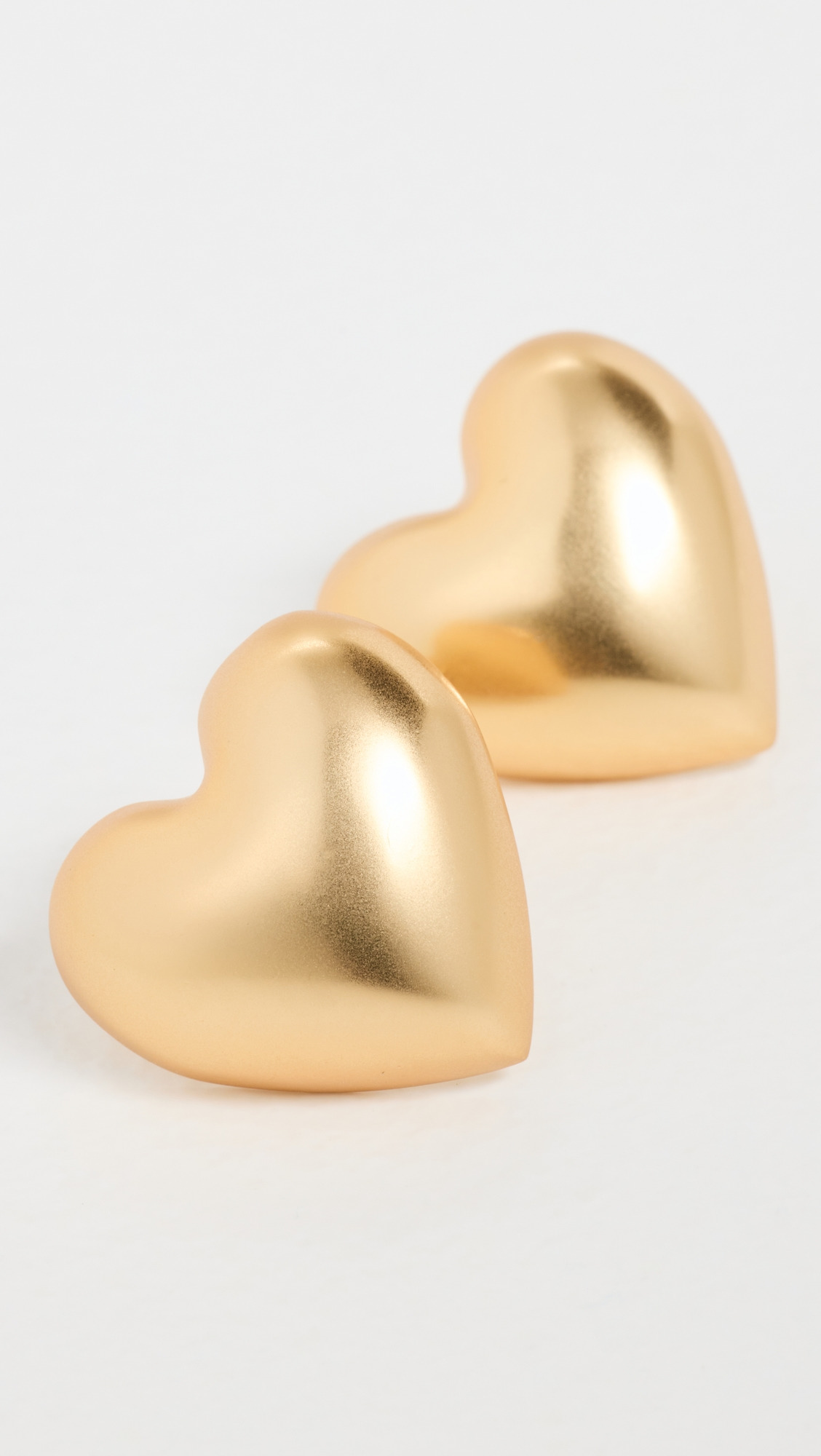 The Puffy Heart Gold Stud Earrings - 3