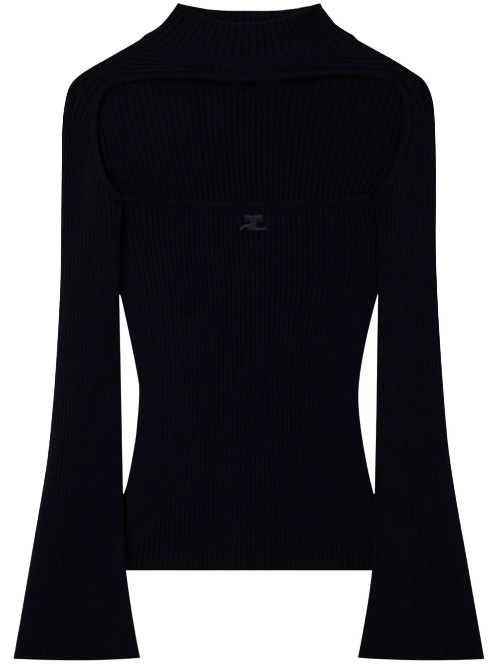 cut-out ribbed jumper - 1