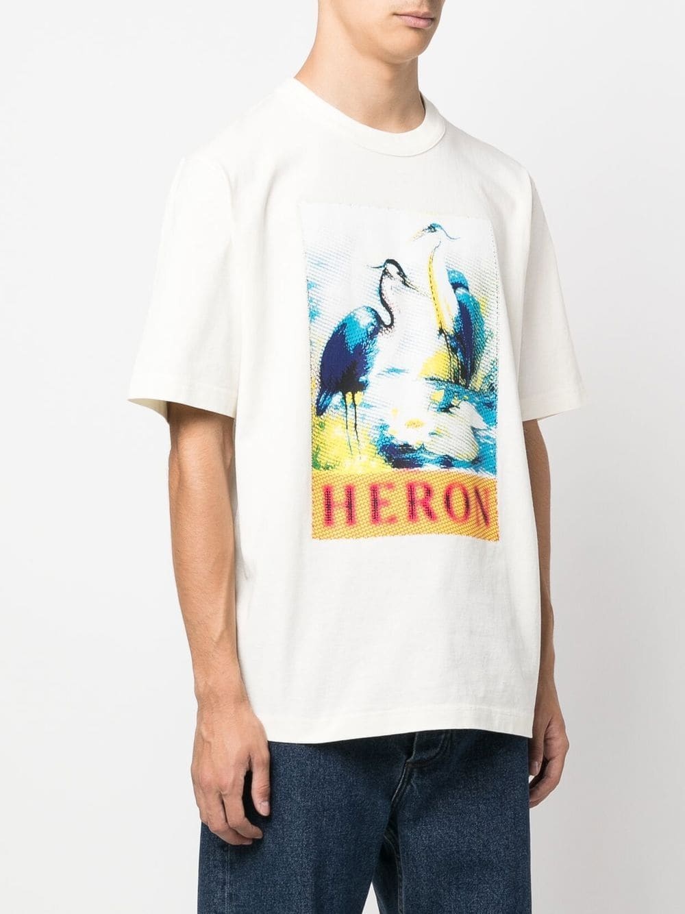 Heron-print cotton T-shirt - 5