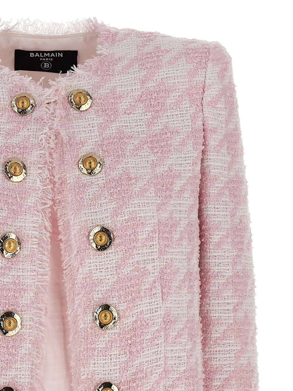 tweed frayed-edge blazer - 3