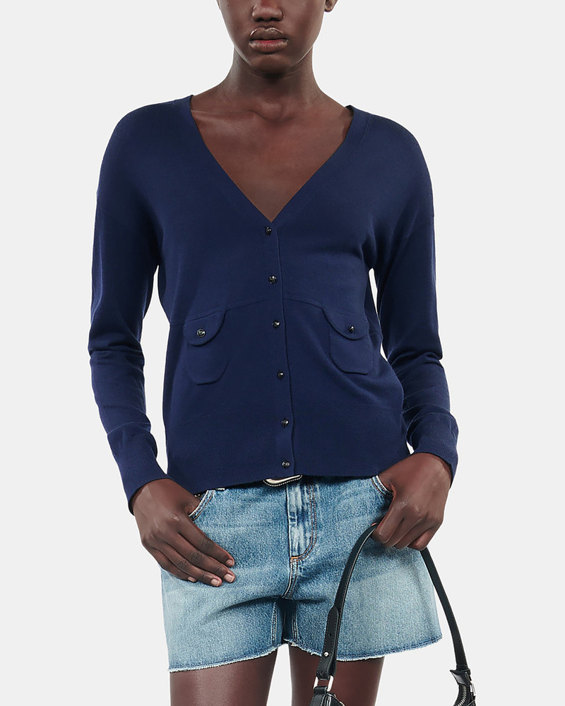 NAVY BLUE WOOL CARDIGAN 5