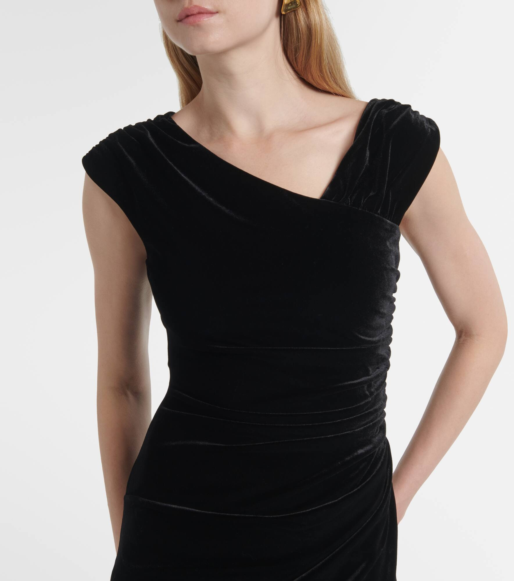 Ettore ruched velvet gown - 4