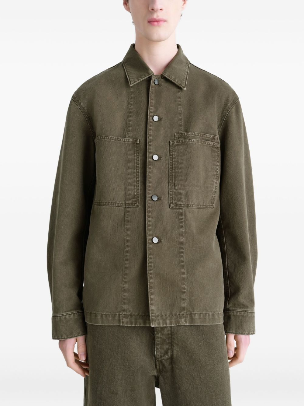 patch-pocket denim overshirt - 2
