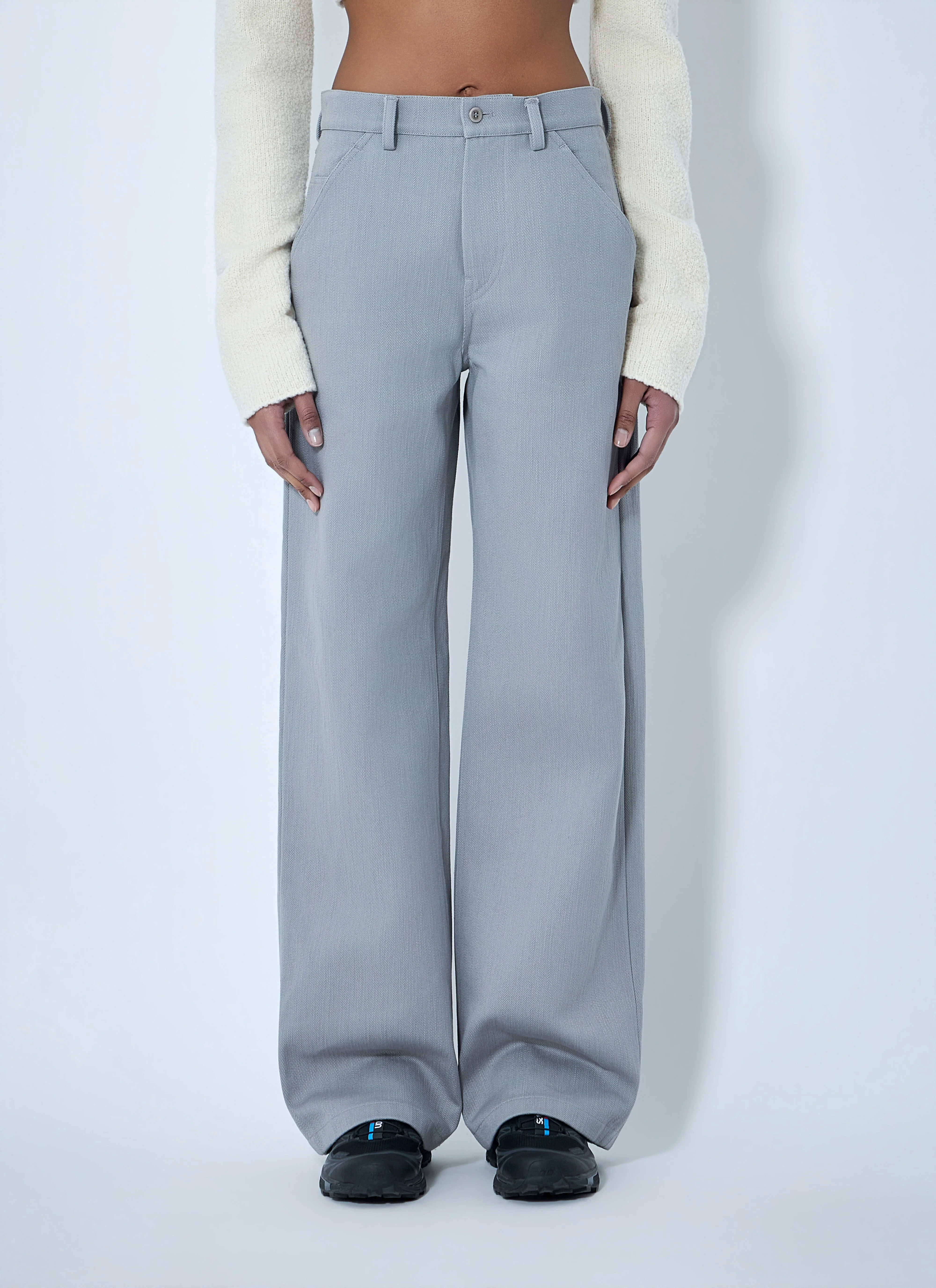 Wide-Leg Tailored Trousers - 1