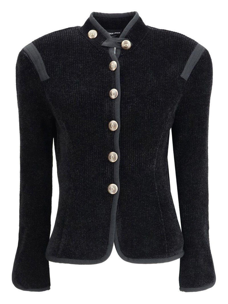 GIORGIO ARMANI decorative button silk blazer outlook