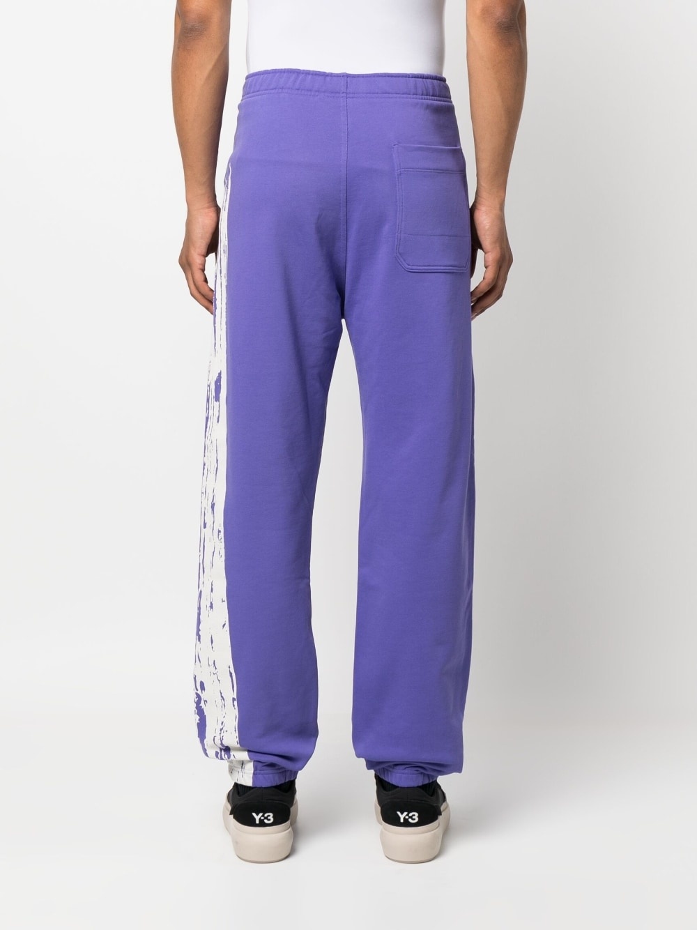 appliqué-logo organic cotton track pants - 4