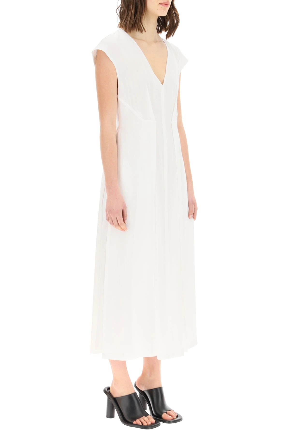 RAMIE AND VISCOSE MIDI DRESS - 3