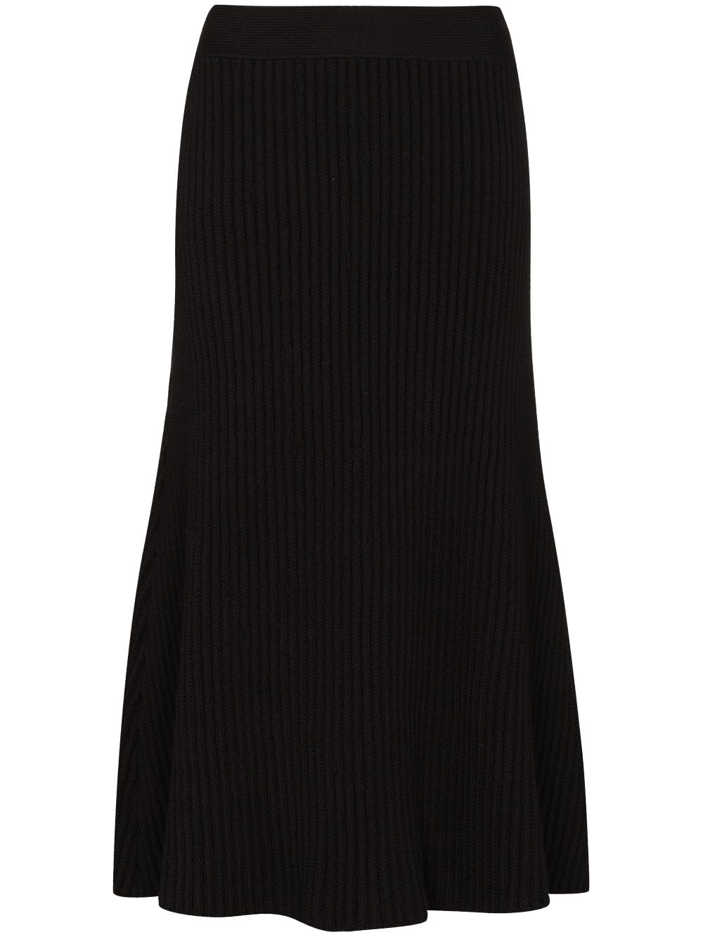 ribbed-knit midi skirt - 1