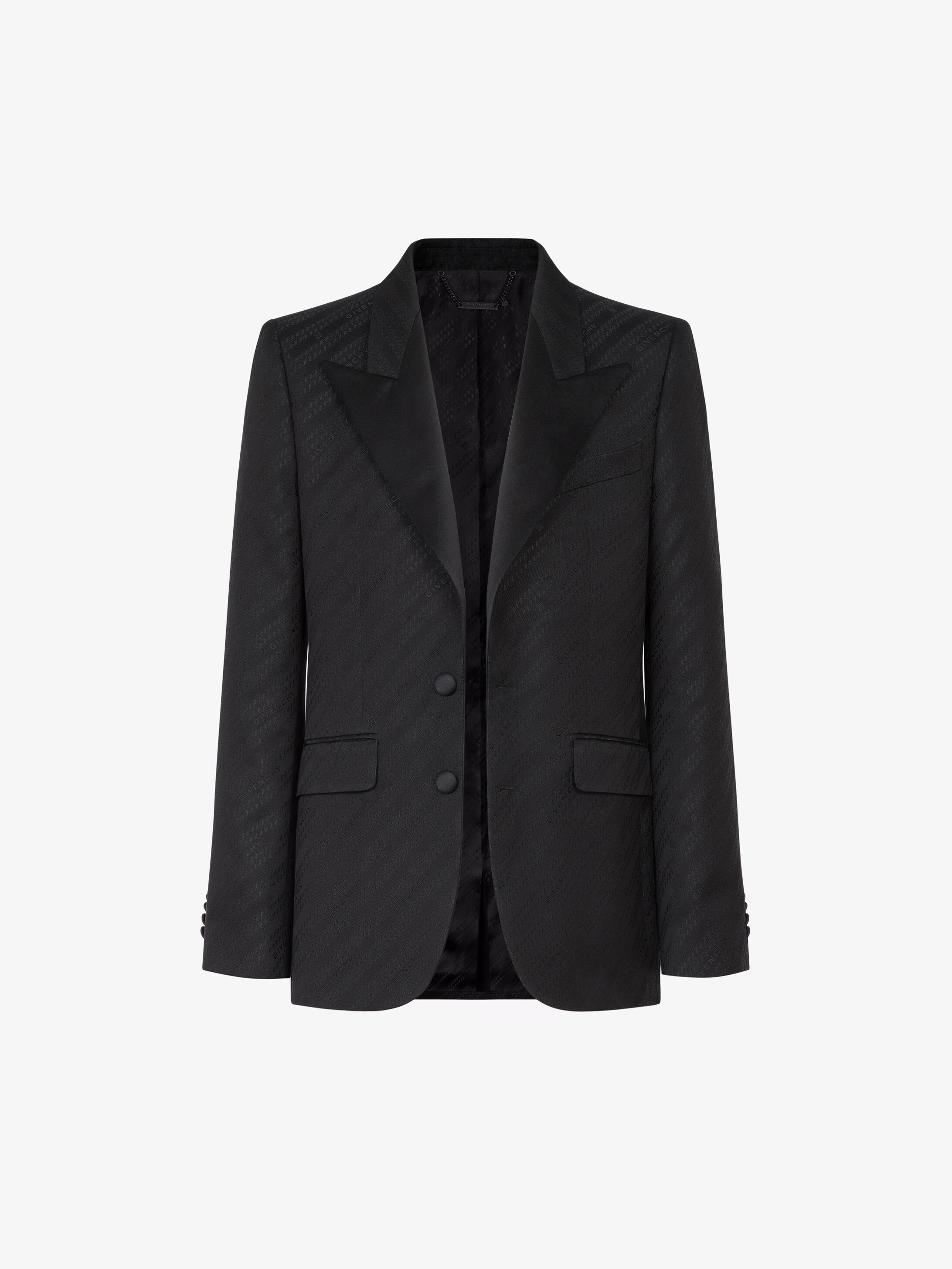 GIVENCHY Chain jacquard jacket with satin collar - 5