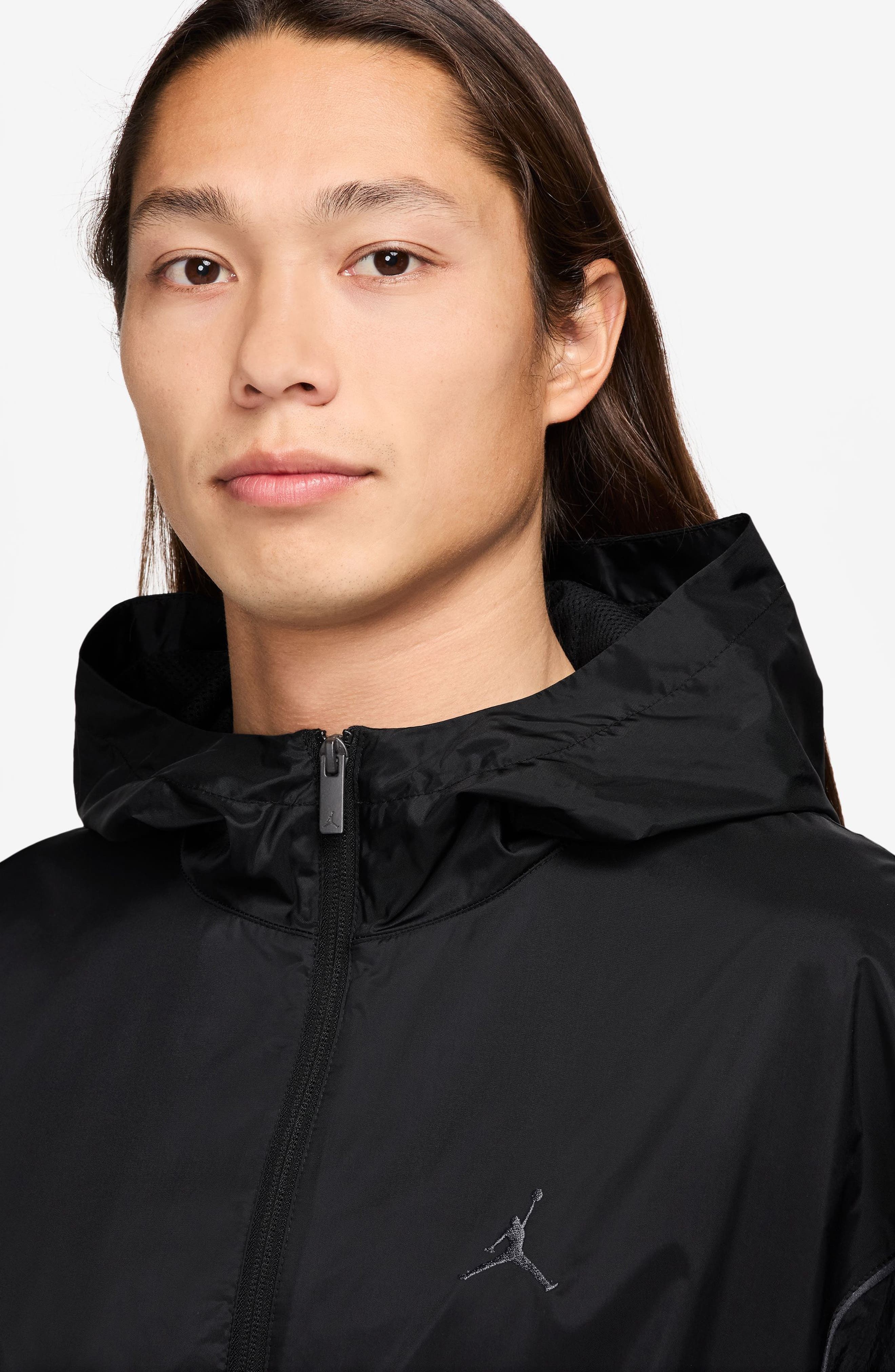 Jordan Essentials Draft Hooded Jacket in Black/Anthracite at Nordstrom - 3